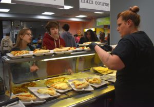 students on cafeteria line