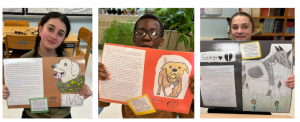 three students with posters