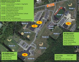 Athletic fields map